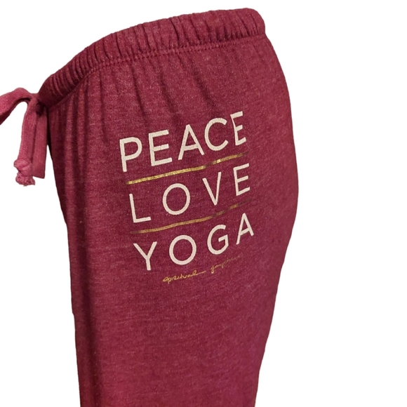 Spiritual Gangster Peace Love Yoga Varsity Stripe Low Rise Joggers - Picture 5 of 15